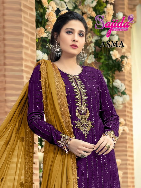 Asma By Sajida Georgette Embroidery Pakistani Salwar Suits Suppliers In India